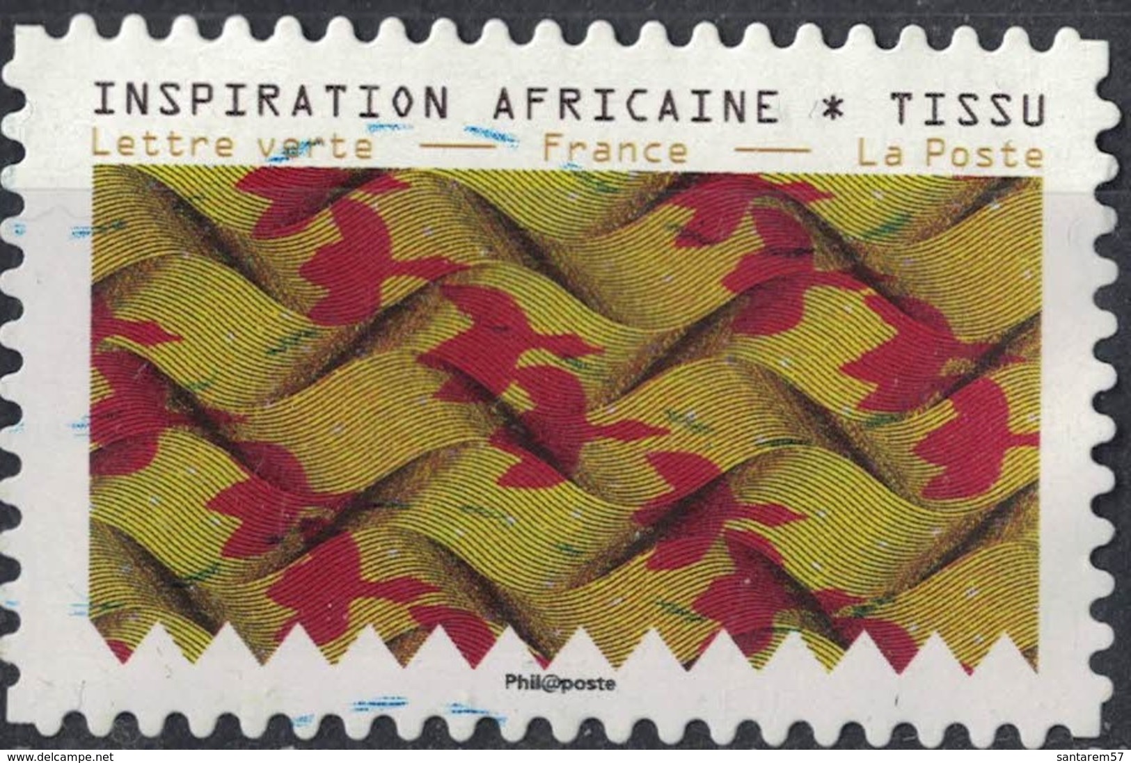 France 2019 Oblitéré Used Tissus Motifs Nature Inspiration Africaine Timbre 04 - Usati