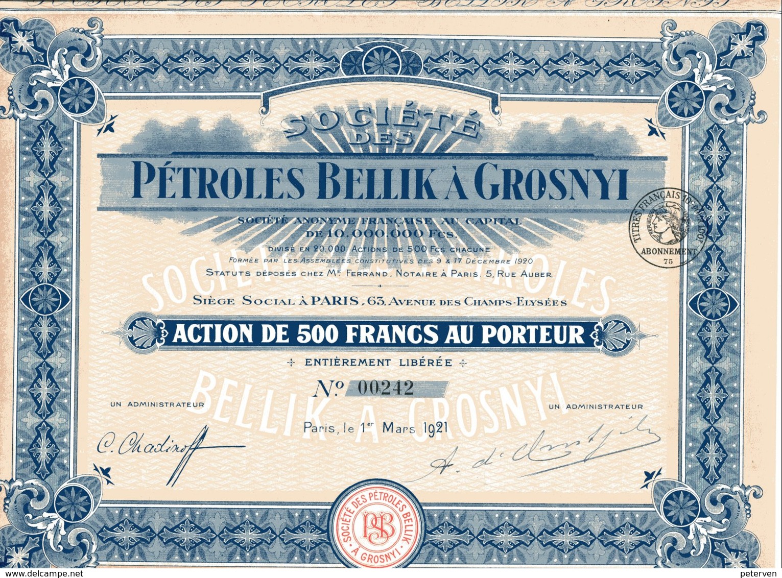 PÉTROLES BELLIK à GROSNYI - Petrolio