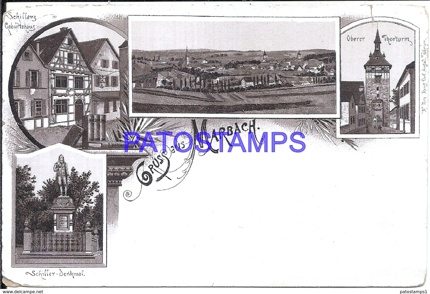 108354 SWITZERLAND GRUSS AUS MARBACH MULTI VIEW DAMAGED POSTAL POSTCARD - Marbach