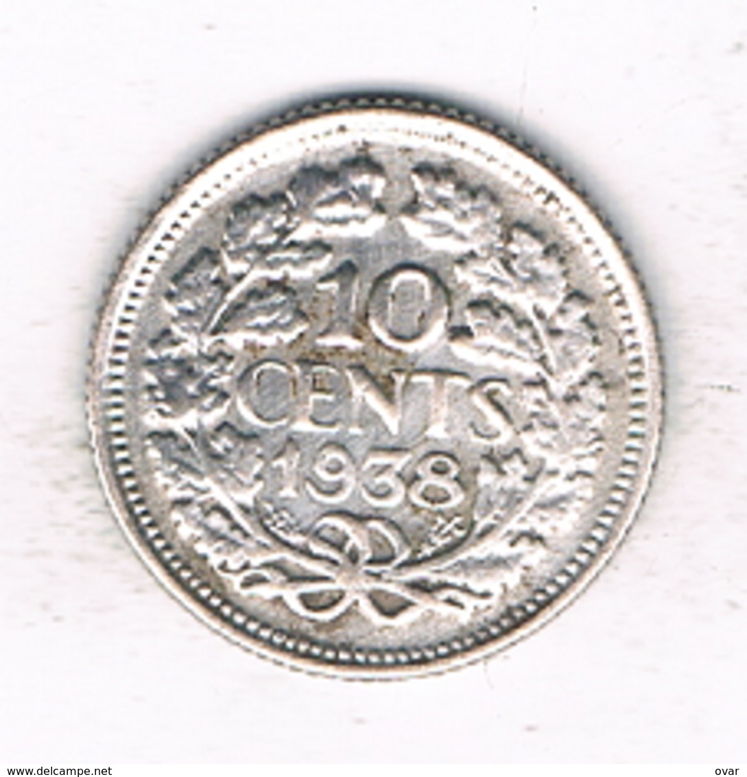 10 CENTS 1938 NEDERLAND /1934/ - 10 Cent