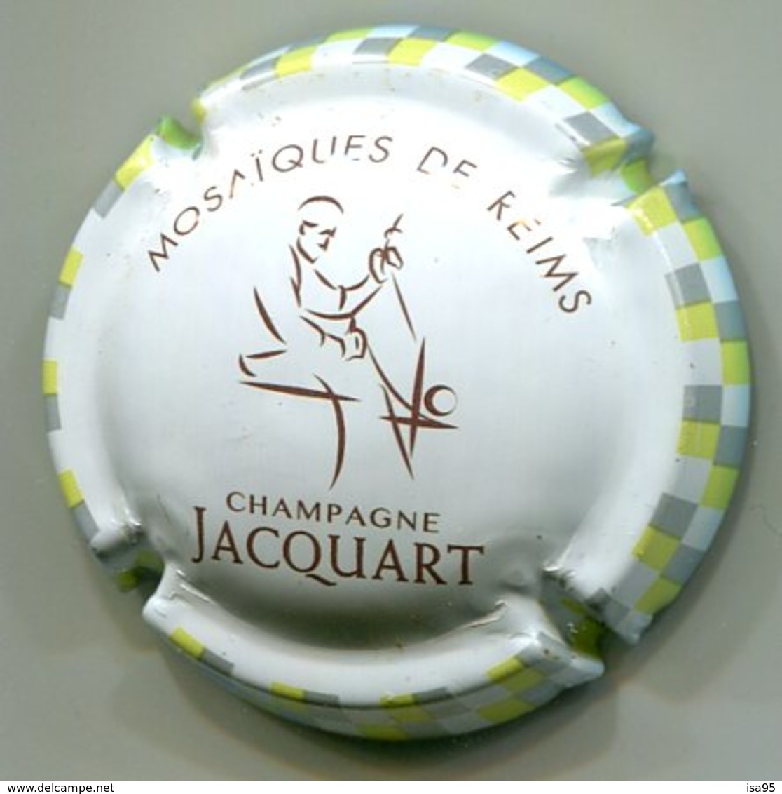 CAPSULE-CHAMPAGNE JACQUART N°26 Mosaiques De Reims  2 Cercles Mosaïques 3 Couleurs Sur Contour - Jacquart