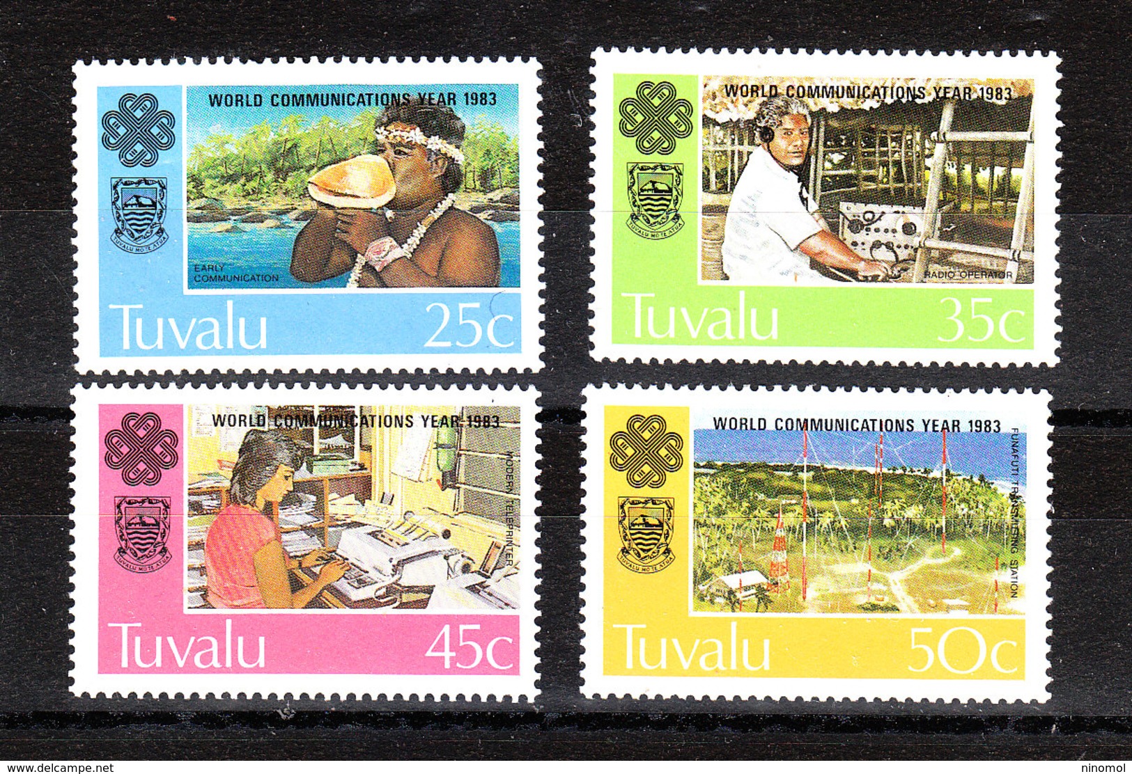 Tuvalu  - 1983. Trasmissioni: Radio, Fax, Antenne. Transmissions: Radio Operators, Fax Machines, Antennas. Complete MNH - Telecom