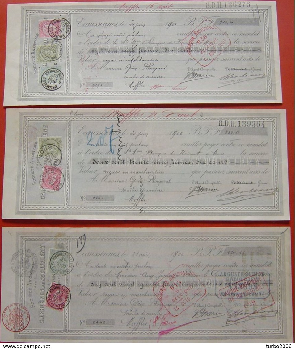 Ca. 1905 Partij Van 45 Cheques Met Diverse Frankeringen / Stempels Zoals Getoond Op De Scans. Leuke Partij !! - Andere & Zonder Classificatie