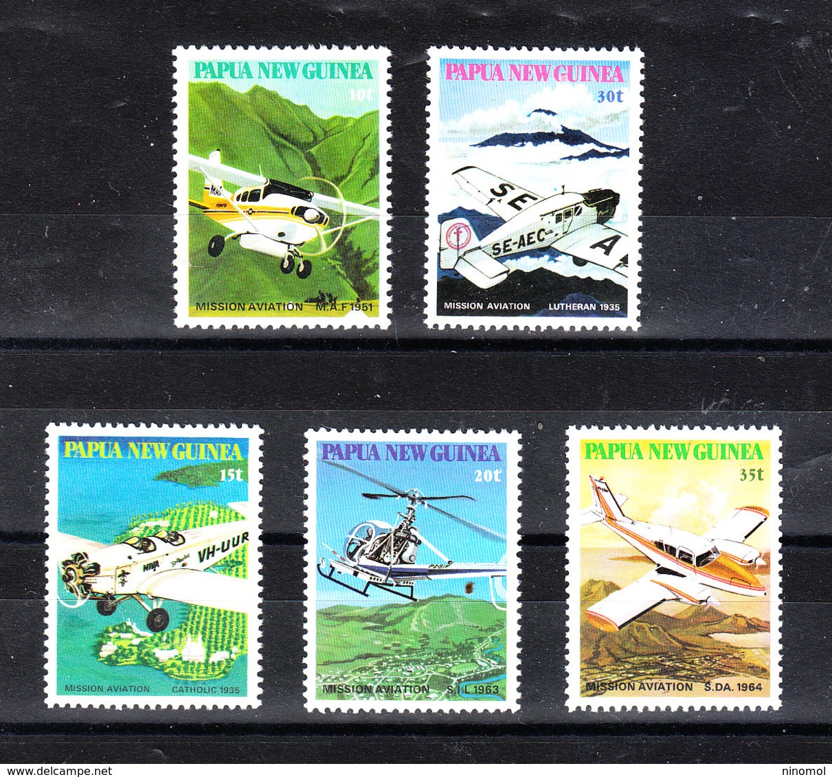 Papua  N. Guinea  - 1981. Aerei E Elicottero. Airplanes And Helicopter. Complete MNH Series - Elicotteri