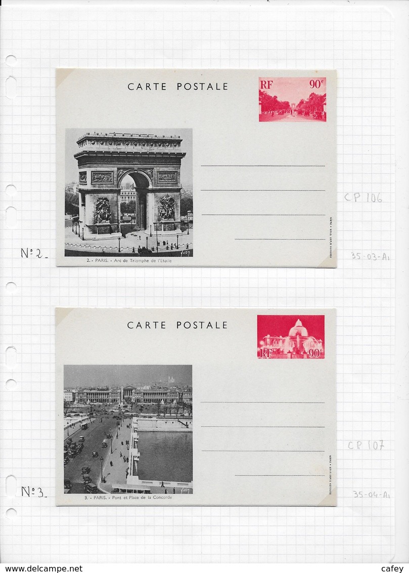 FRANCE Dispersion Collection ENTIERS POSTAUX 5 PIECES - Cartes Postales Types Et TSC (avant 1995)