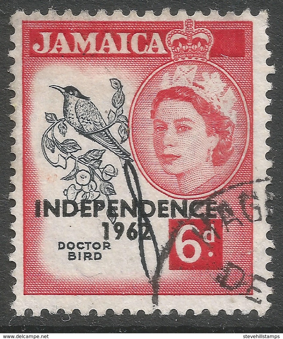 Jamaica. 1962 Independence Overprints. 6d Used. SG 186 - Jamaica (1962-...)