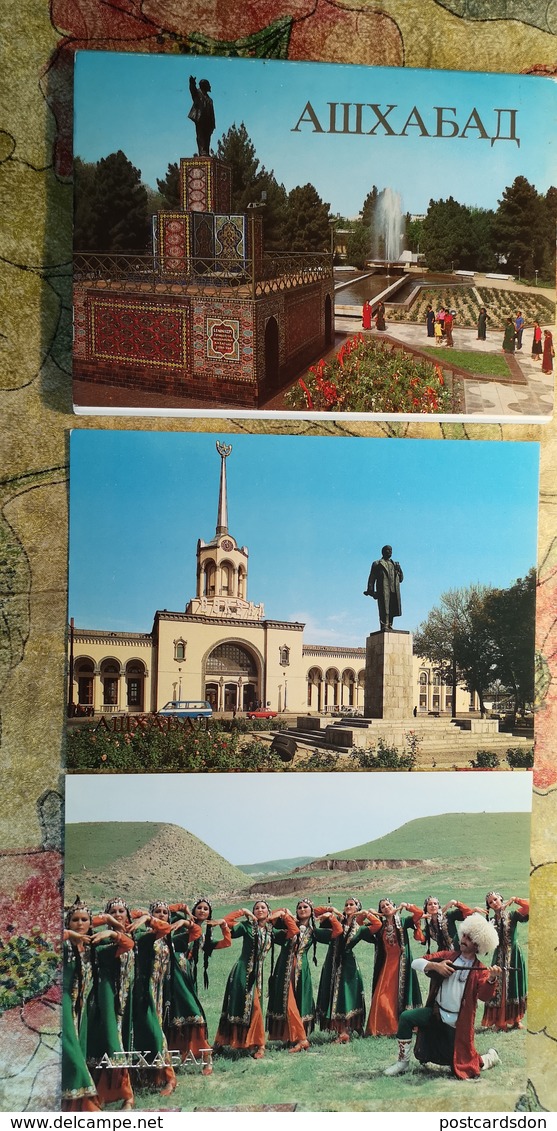 Russian Asia. Ashgabat / Ashkhabad. Big Lot - High Quality - Full 18 Postcards Set - 1980s - Turkmenistan