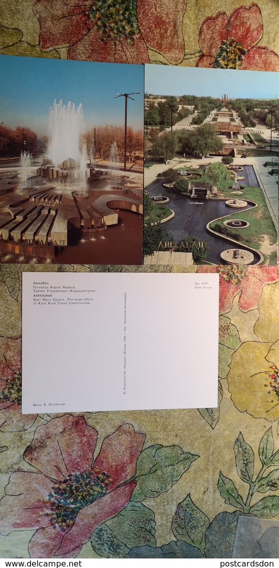 Russian Asia. Ashgabat / Ashkhabad. Big Lot - High Quality - Full 18 Postcards Set - 1980s - Turkmenistan