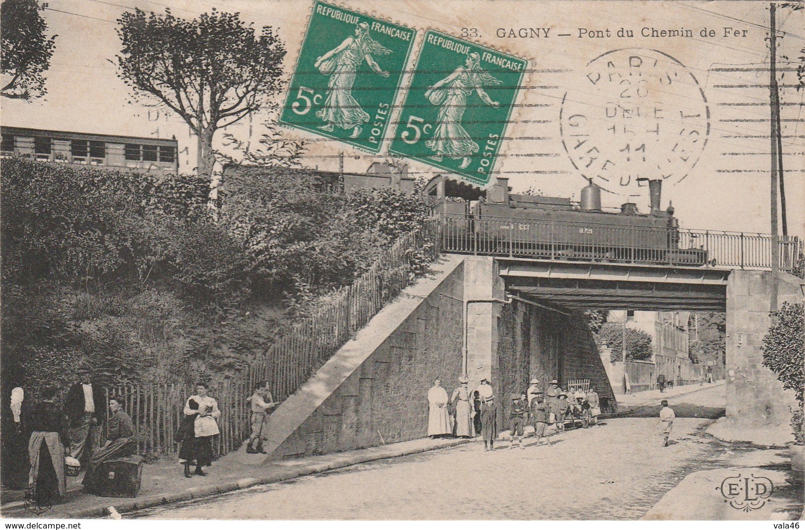 GAGNY   93 SEINE SAINT DENIS    CPA PONT DU CHEMIN DE FER - Gagny