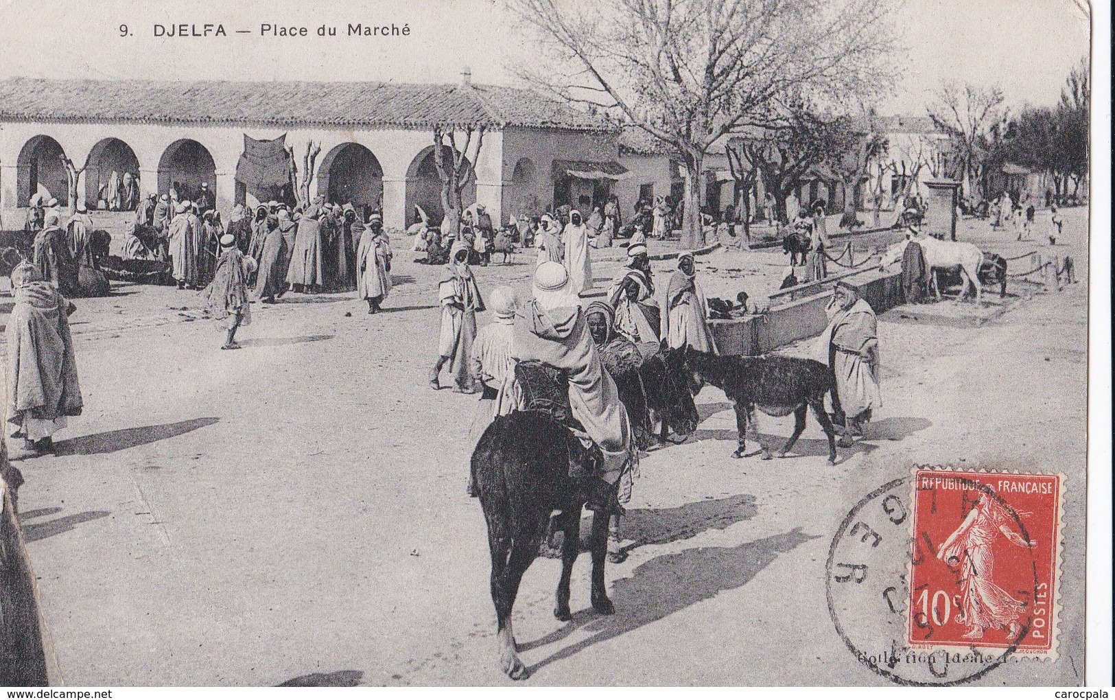 Carte 1910 DJELFA / PLACE DU MARCHE (marché Très Animé) - Djelfa