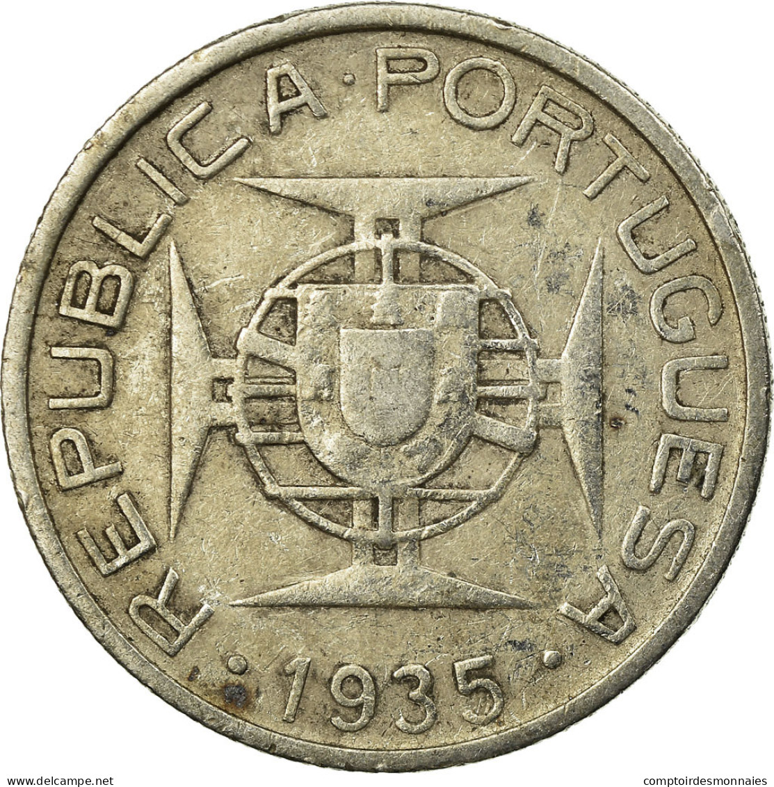 Monnaie, Mozambique, 5 Escudos, 1935, TB+, Argent, KM:62 - Mozambique