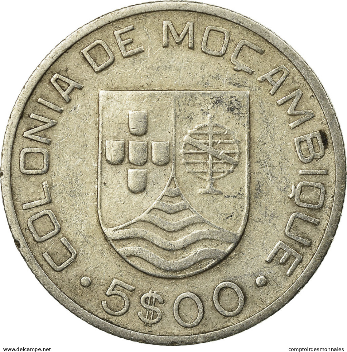 Monnaie, Mozambique, 5 Escudos, 1935, TB+, Argent, KM:62 - Mozambique