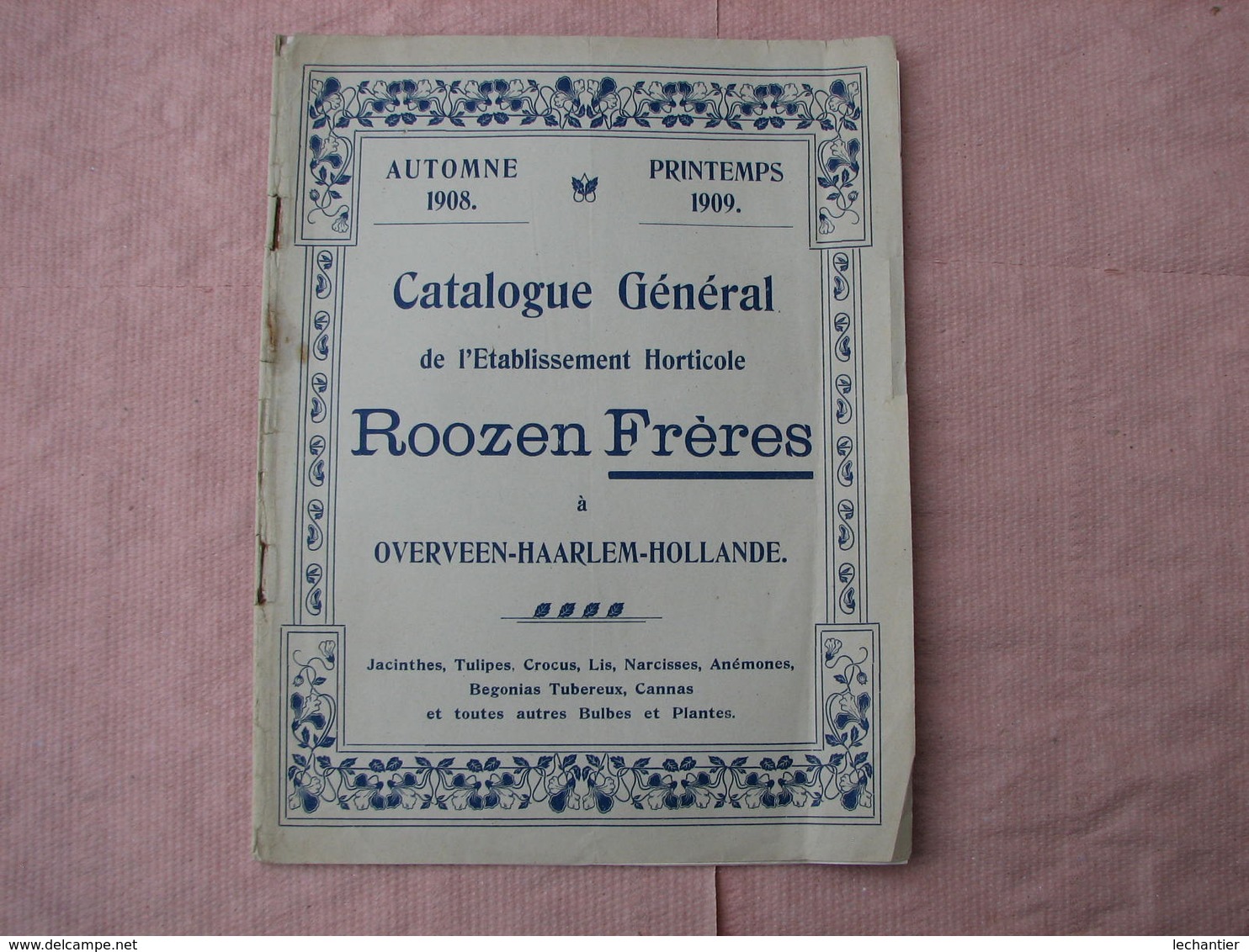 4 Catalogues Oignons à Fleurs 1910  1909  1920  " VELSEN - JOS TELKAMP - ROOZEN "  B.E. voir photos