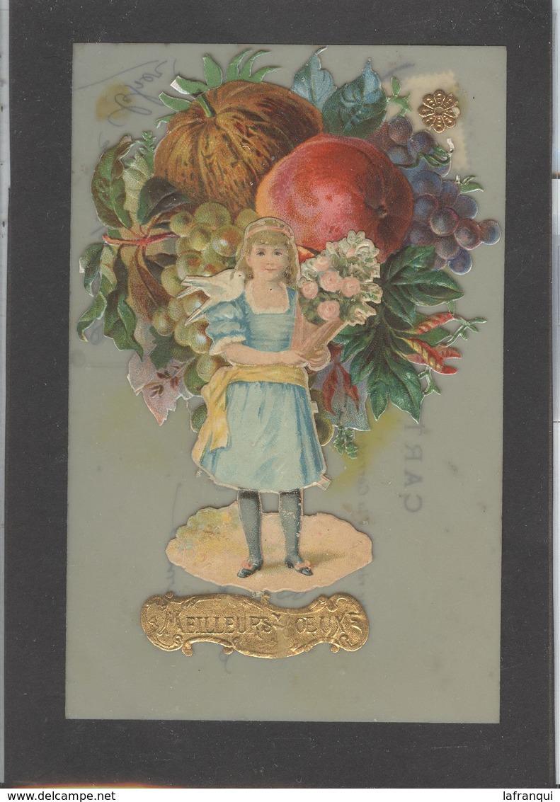 Themes Div-ref AA779-carte Celluloide - Celluloid -translucide - Découpis -ajoutis - Decoupi - Fleurs -fruits - Enfant - - Autres & Non Classés