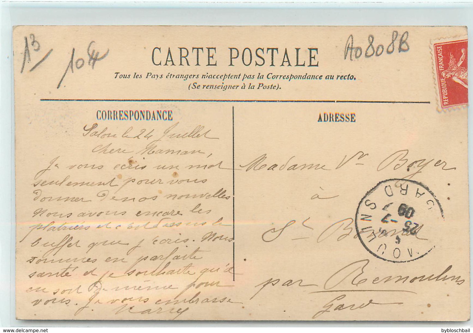 CPA 13 Bouches-du-Rhône Saint Cannat St Quartier Du Vieux Four Tremblement De Terre Du 11 Juin 1909 En Provence - Autres & Non Classés