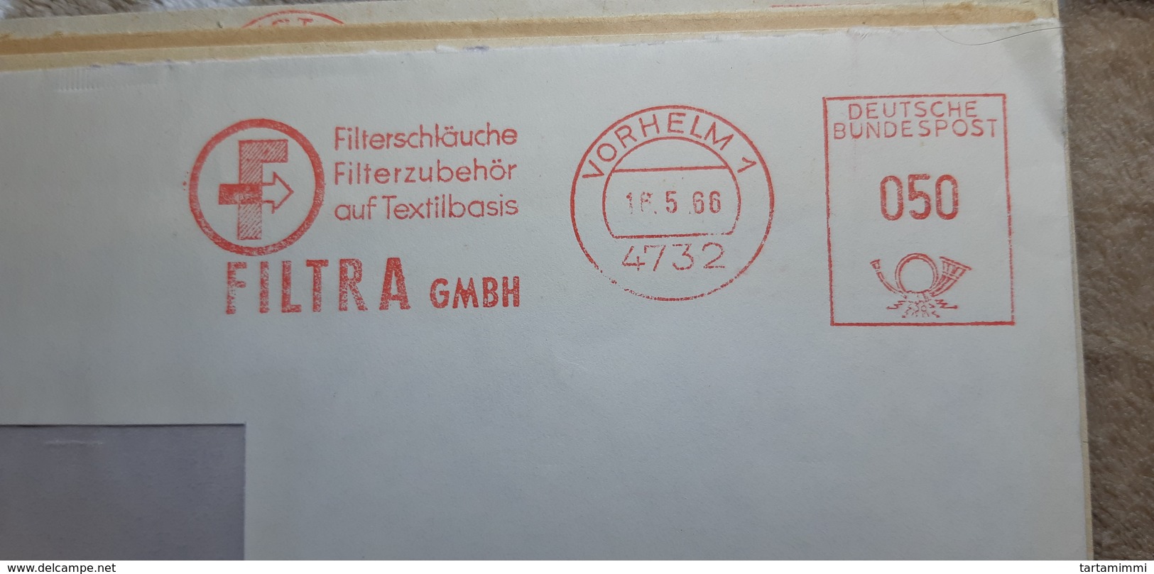 EMA METER SLOGAN FREISTEMPEL Vorhelm 1966 Filtra Filter - Zonder Classificatie