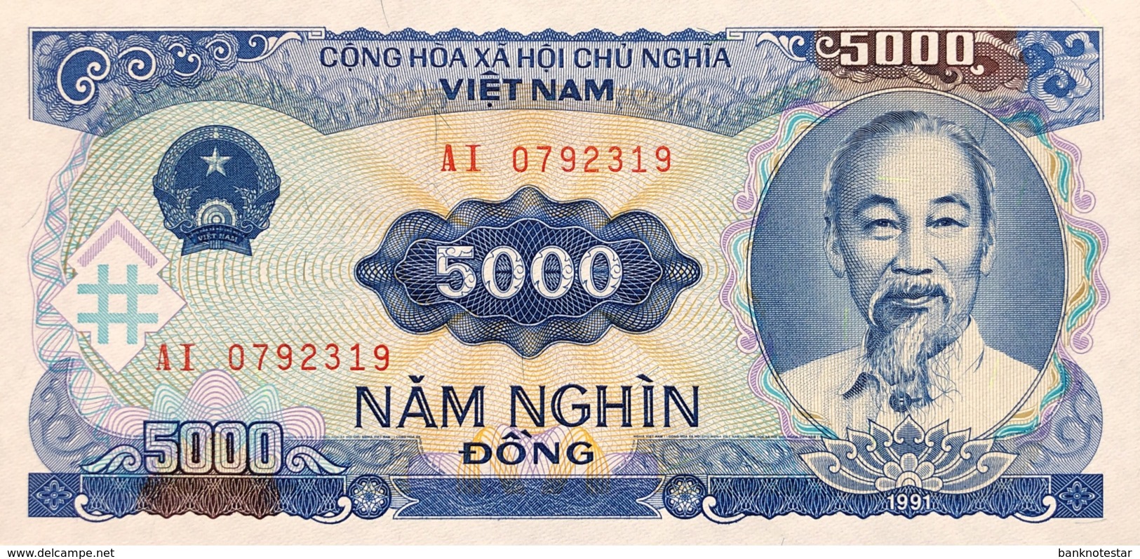 Vietnam 5.000 Dong, P-108 (1991) - UNC - Vietnam