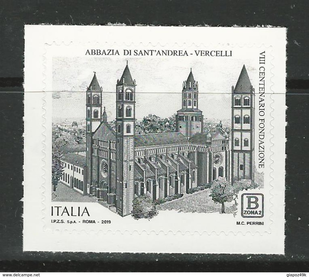 2019 ITALIA - 800° Anniversario Fondazione "Abbazia Di Sant’Andrea Di Vercelli" - Adesivo - 2011-20:  Nuevos