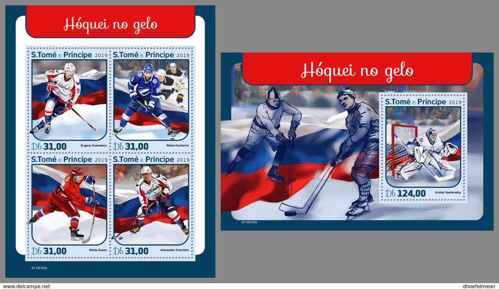 SAO TOME 2019 MNH Ice Hockey Eishockey Hockey Sur Glace M/S+S/S - OFFICIAL ISSUE - DH1910 - Hockey (sur Glace)