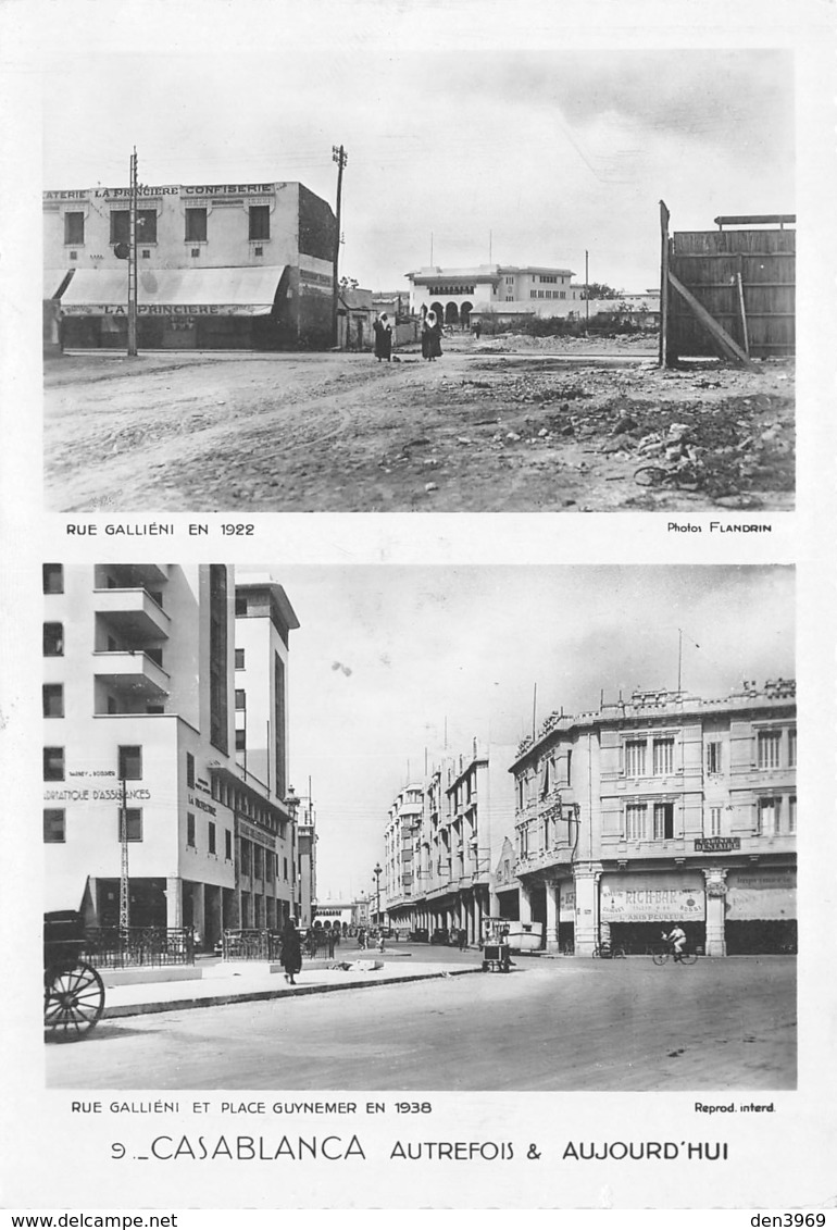 Maroc - CASABLANCA Autrefois & Aujourd'hui - Rue Galliéni Et Place Guynemer - Casablanca