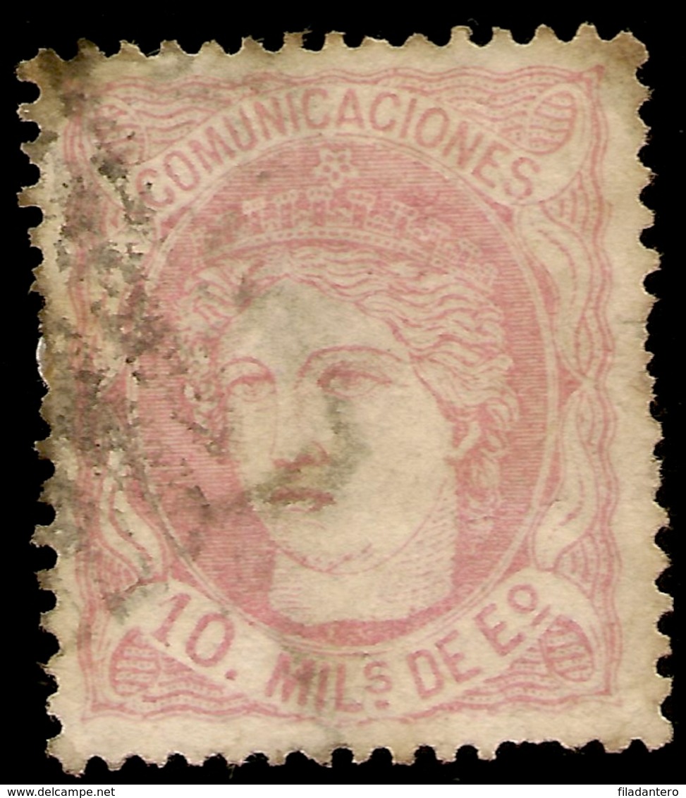 España  Edifil 105 (º)  10 Milésimas De Escudo Rosa  Efígie España  1870  NL681 - Used Stamps