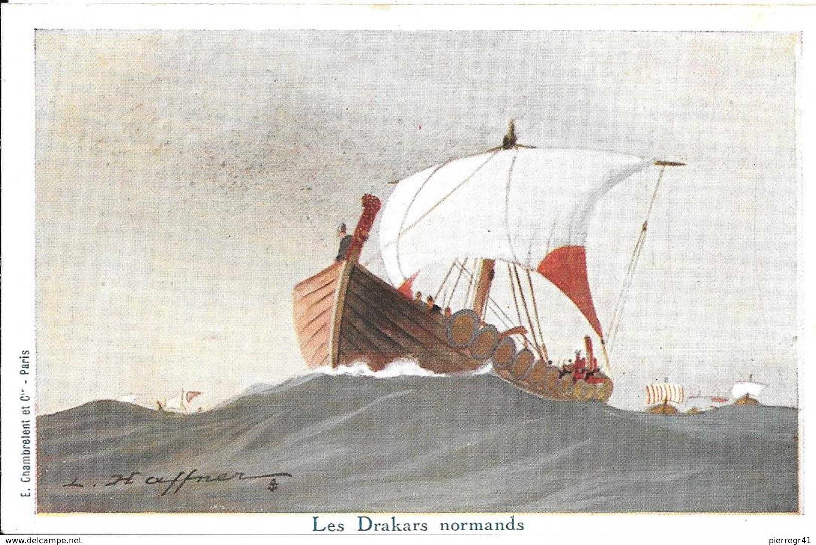 CPA-1935-Edition Ligue Maritime Et Coloniale:Les DRAKARS NORMANDS/Dessinateur Marine Haffner-TBE - Autres & Non Classés