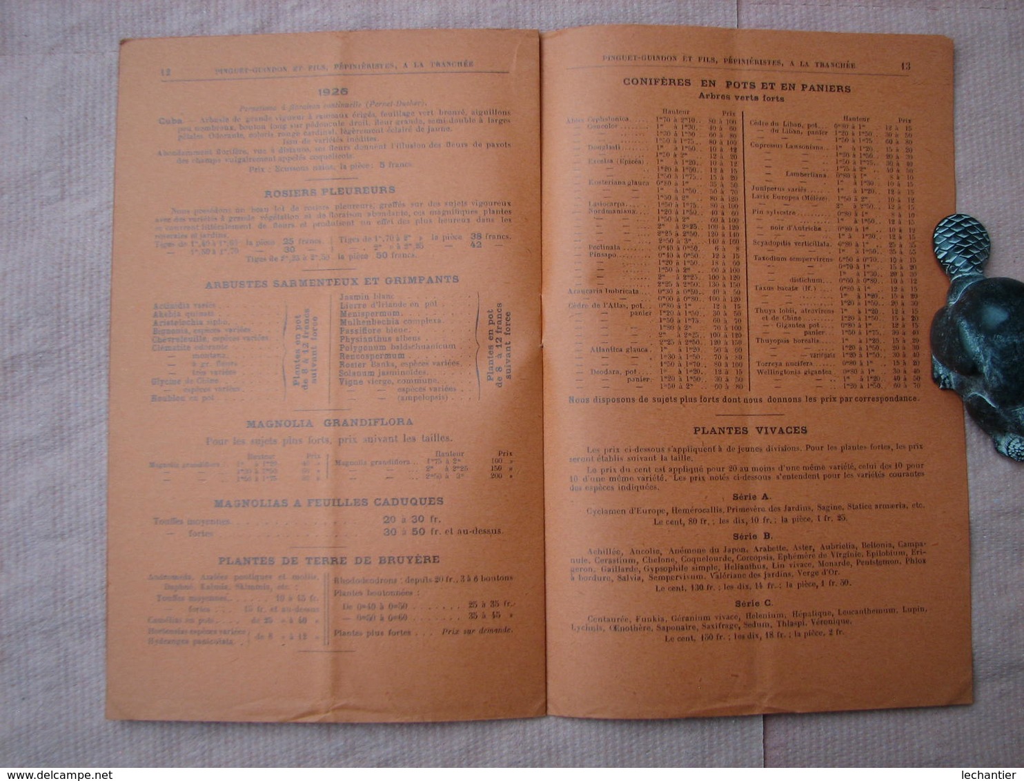 Pinguet-Guindon 1930/1931 Pépinières De Touraine à La Tranchée Près TOURS  St. SYMPHORIEN  15 Pages TBE - Autres & Non Classés