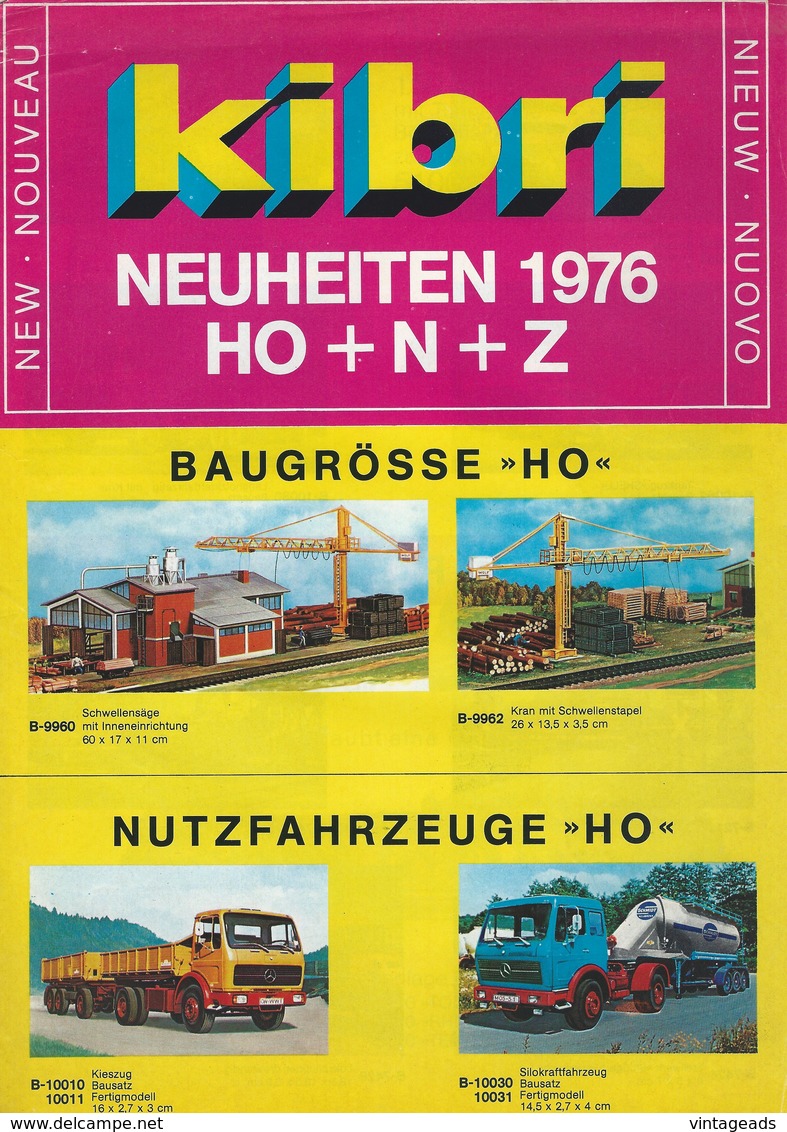 KAT162 Modellbauprospekt KIBRI Neuheiten 1976, H0, N, Z, Deutsch - Literatur & DVD