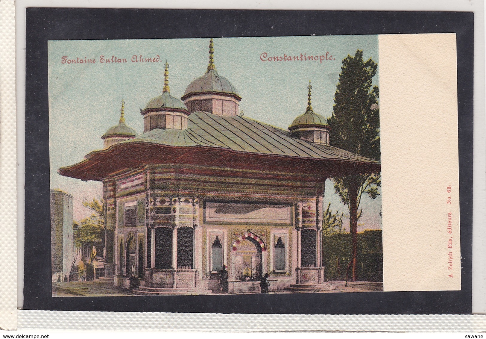 TURQUIE, TURKEY , CONSTANTINOPLE , FONTAINE SULTAN AHMED , ED. A. ZEBICH FILS , T9D - Türkei