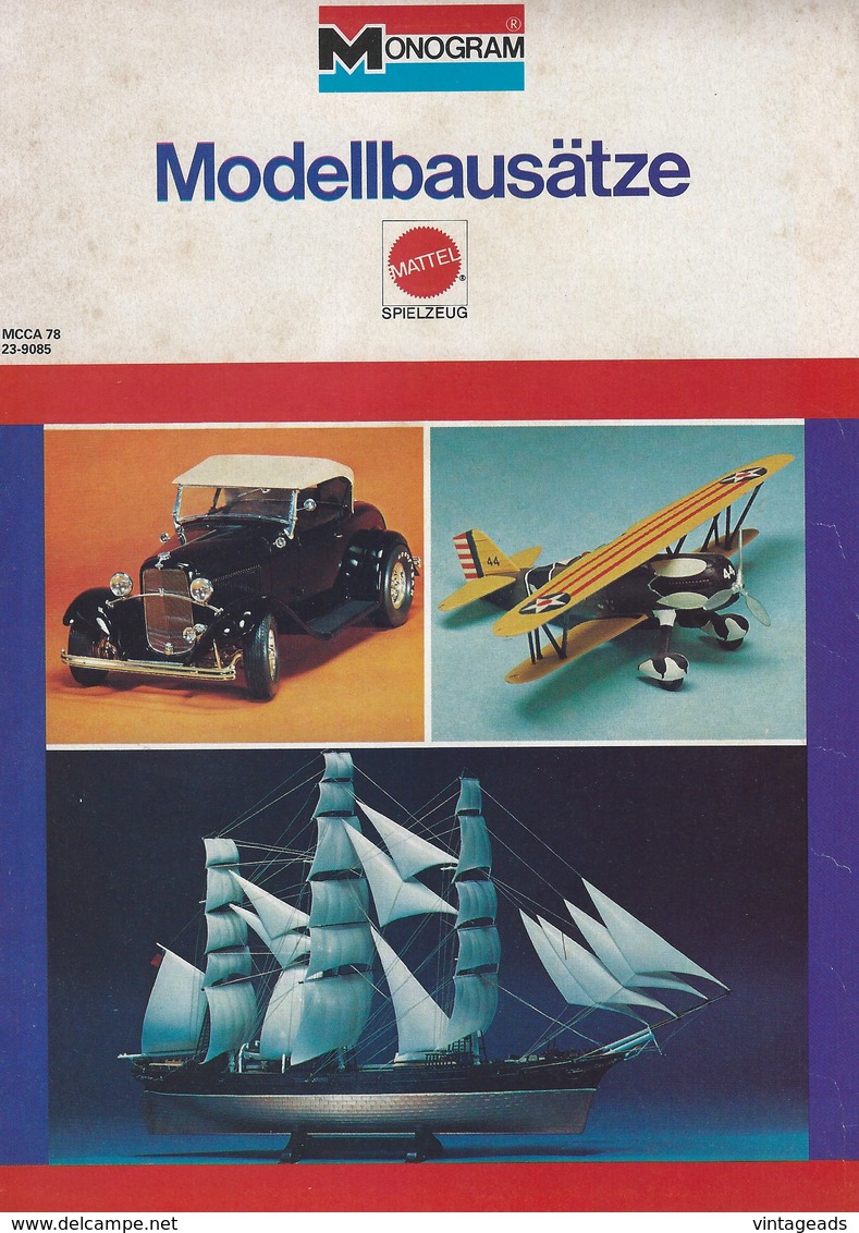 KAT194 Modellprospekt MONOGRAM Modellbausätze, Mattel 1978, Deutsch - Literatur & DVD