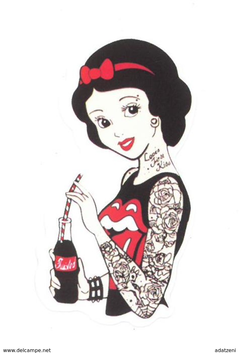 Adesivo Calcomania Sticker Tatoo Tatuaggio Sexy Beauty Donna Bibita Lovers First Kiss Gli Innamorati Prima Si Baciano  D - Altri & Non Classificati