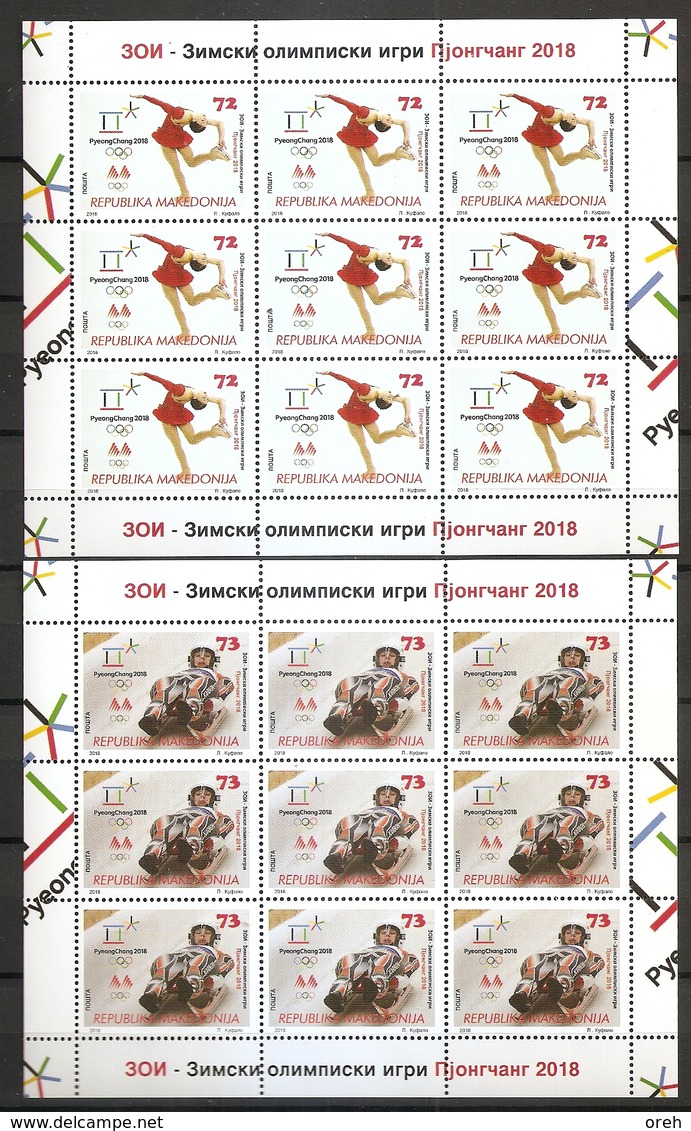 MACEDONIA,MACEDONIEN, 2018, WINTER OLYMPIC GAMES PYEONGCHANG SOUTH COREA SPORT FIGURE SKATING BOB,, SHEET,MNH - Winter 2018: Pyeongchang