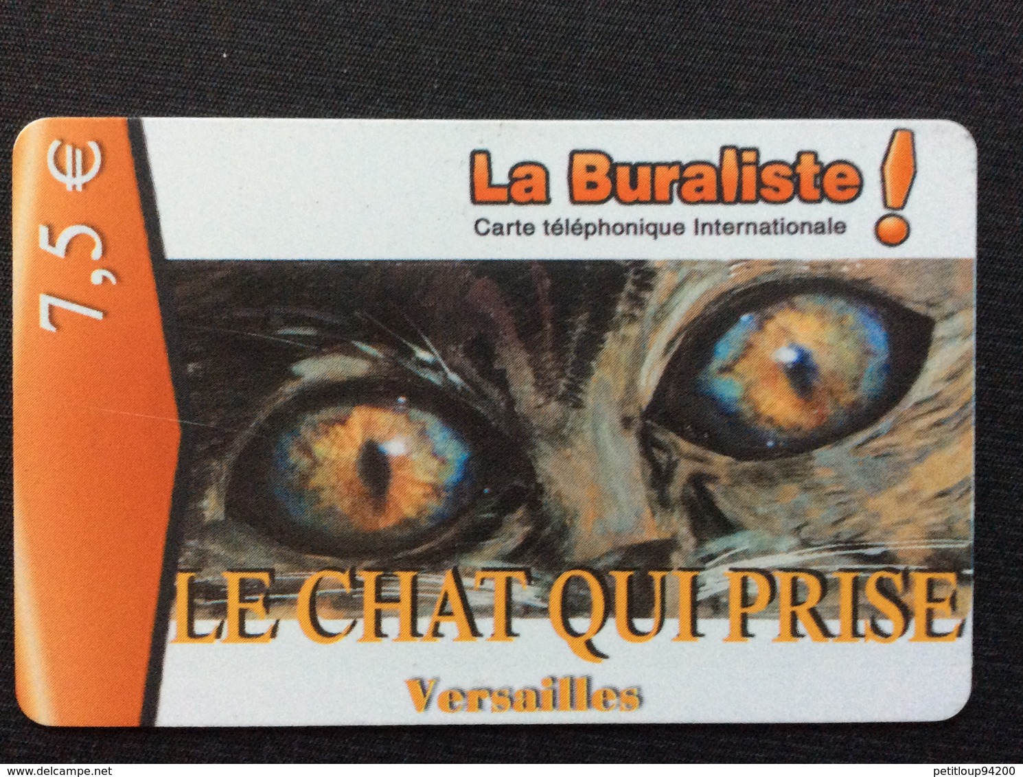 CARTE PRÉPAYÉE  SWITCHBACK  *7,5€ La Buraliste LE CHAT QUI PRISE  Versailles  4478 - Autres & Non Classés