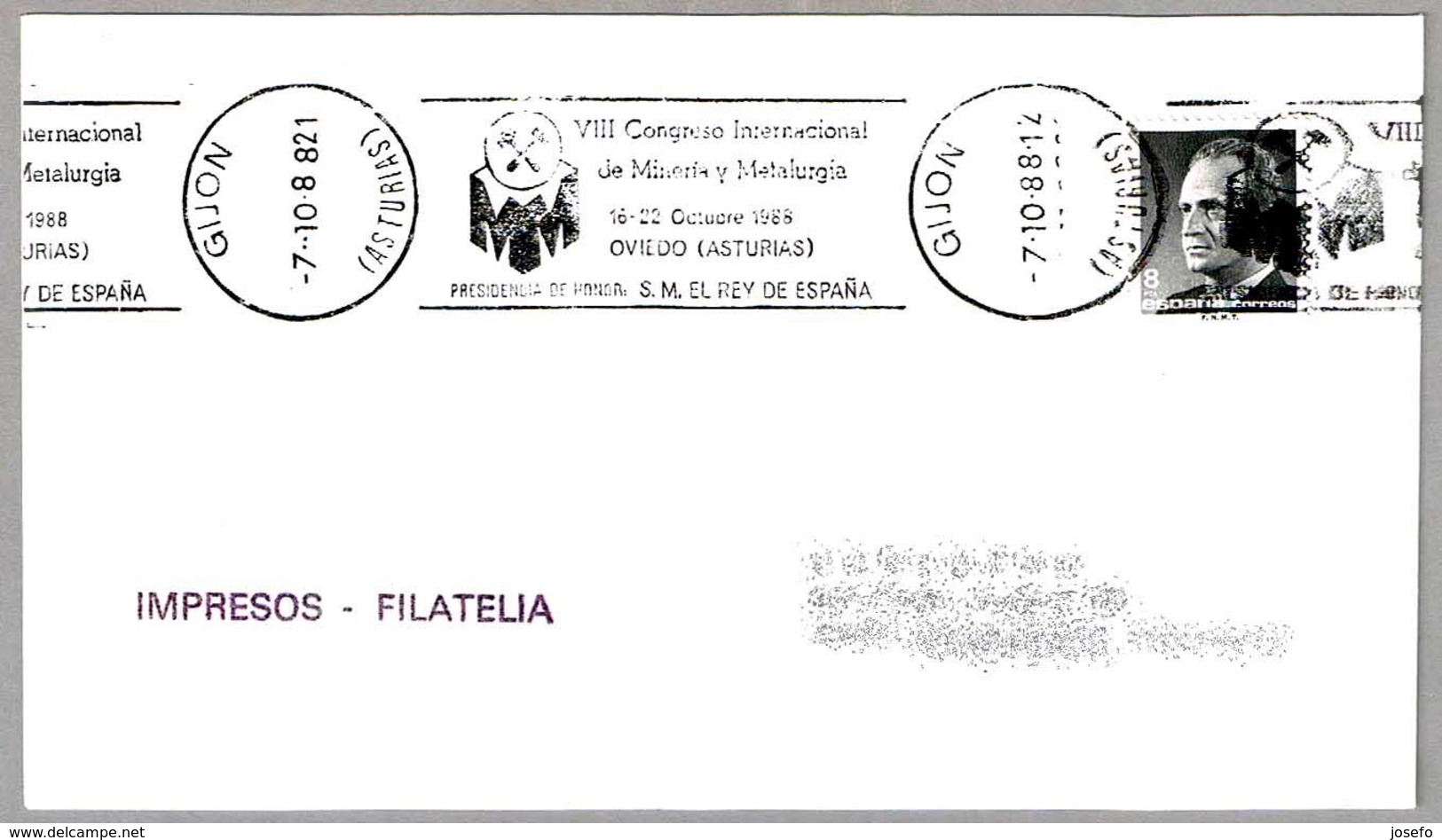 CONGRESO INT. DE MINERIA Y METALURGIA - International Mining Congress. Gijon, Asturias, 1988 - Minerales