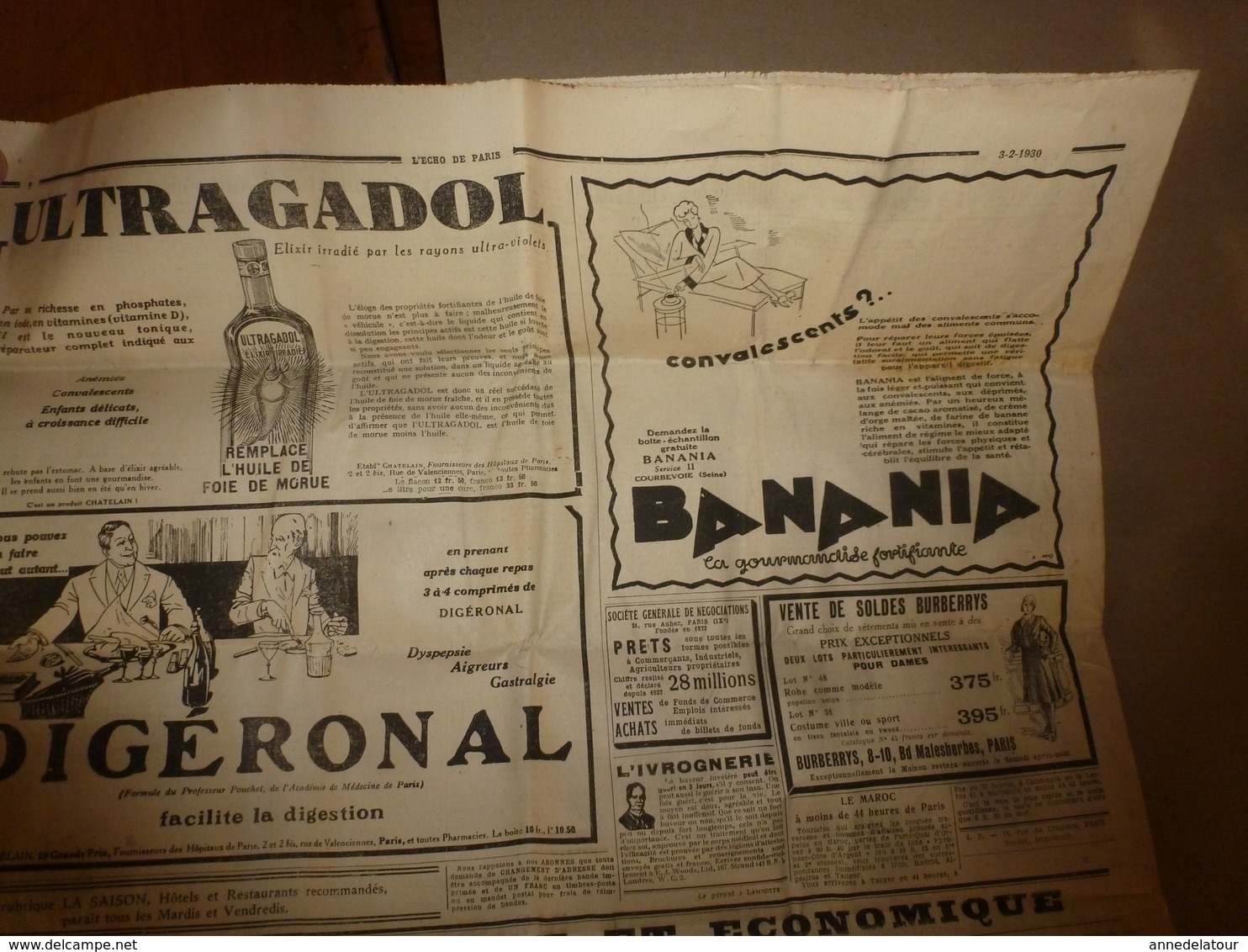 1930 L' ECHO de PARIS : Mer en furie à Châtelaillon-Plage;Heimwehren à Vienne; Anschluss; Les Jeunesses Patriotes;etc