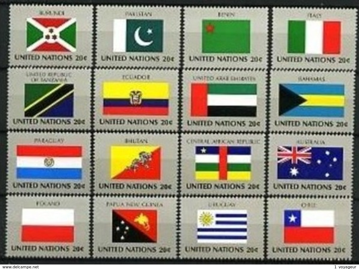 NATIONS-UNIES (New-York) - 416 / 431 - Drapeaux - Série Complète - Neufs N** - Timbres