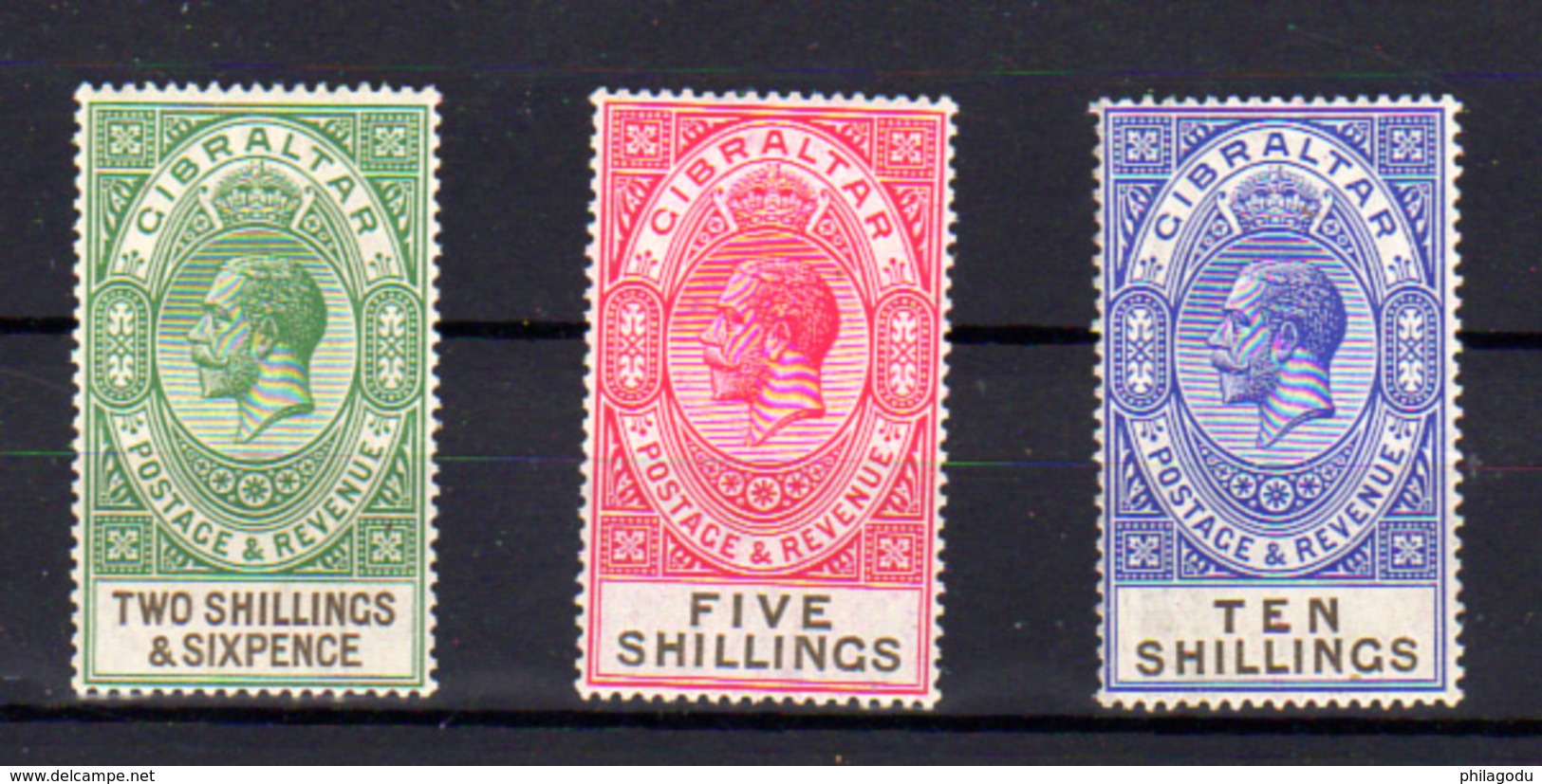 1912-19  Gibraltar, George V, 84 – 86 - 88*, Cote 111 € - Gibraltar