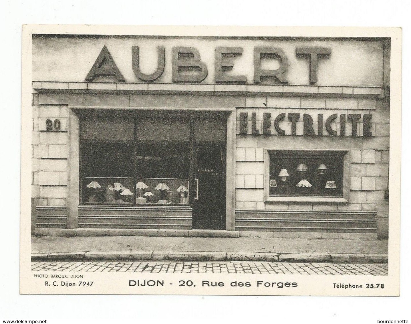 Dijon - Devanture Magasin - Aubert Electricité 20 Rue Des Forges CP EN  PAPIER FIN - Dijon