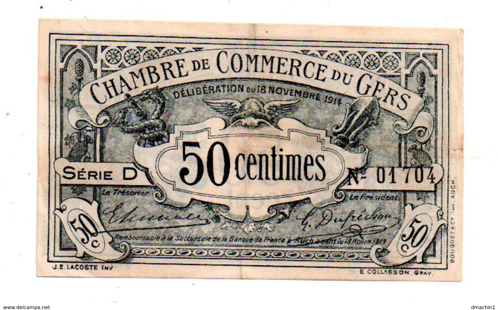 Gers - Cinquante Centimes-voir état - Chambre De Commerce