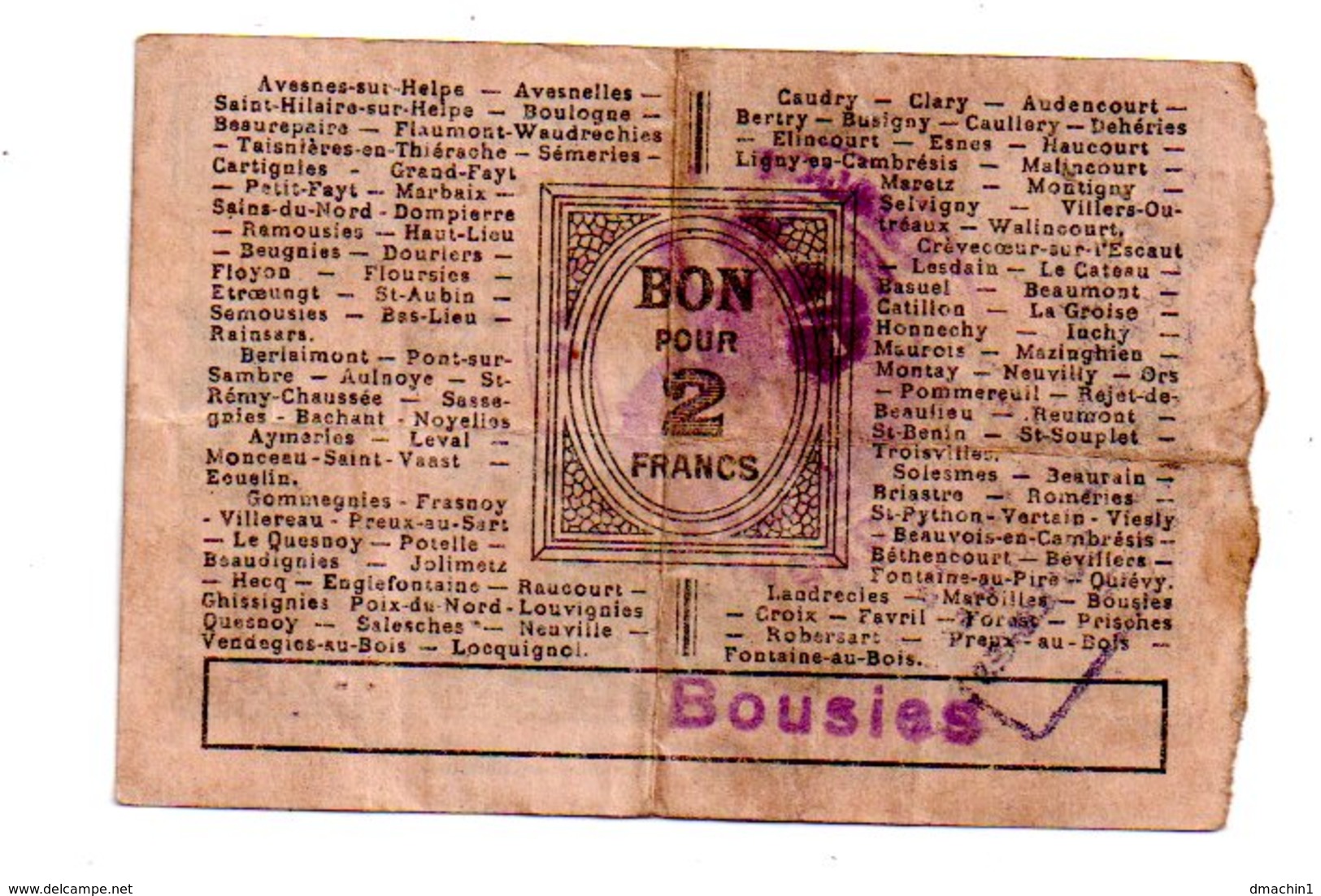 Avesnes Et Solesmes-deux Francs -voir état - Chambre De Commerce