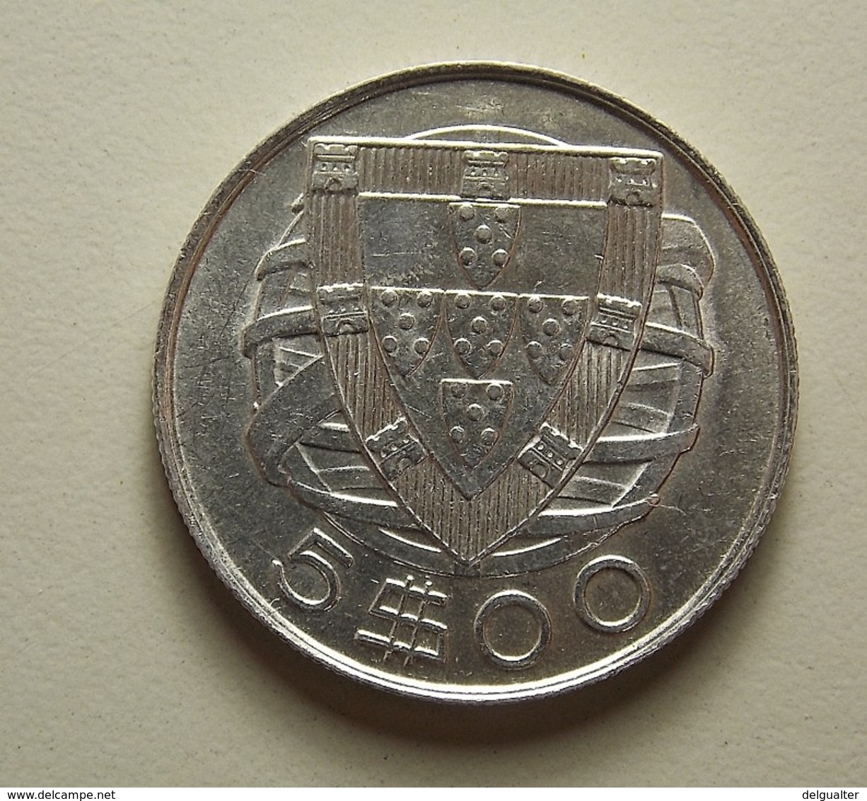 Portugal 5 Escudos 1951 Silver - Portugal