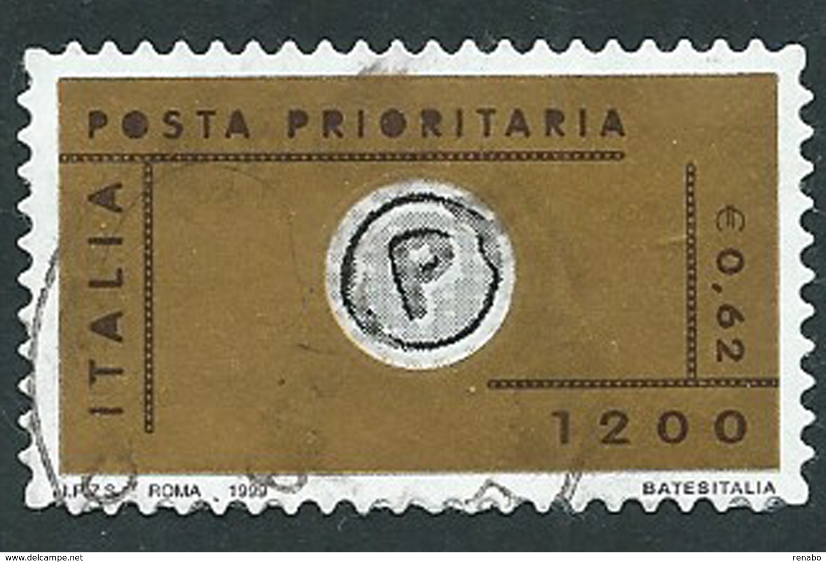 Italia 1999; Posta Prioritaria Da L.1200 = € 0,62. - 1991-00: Usati