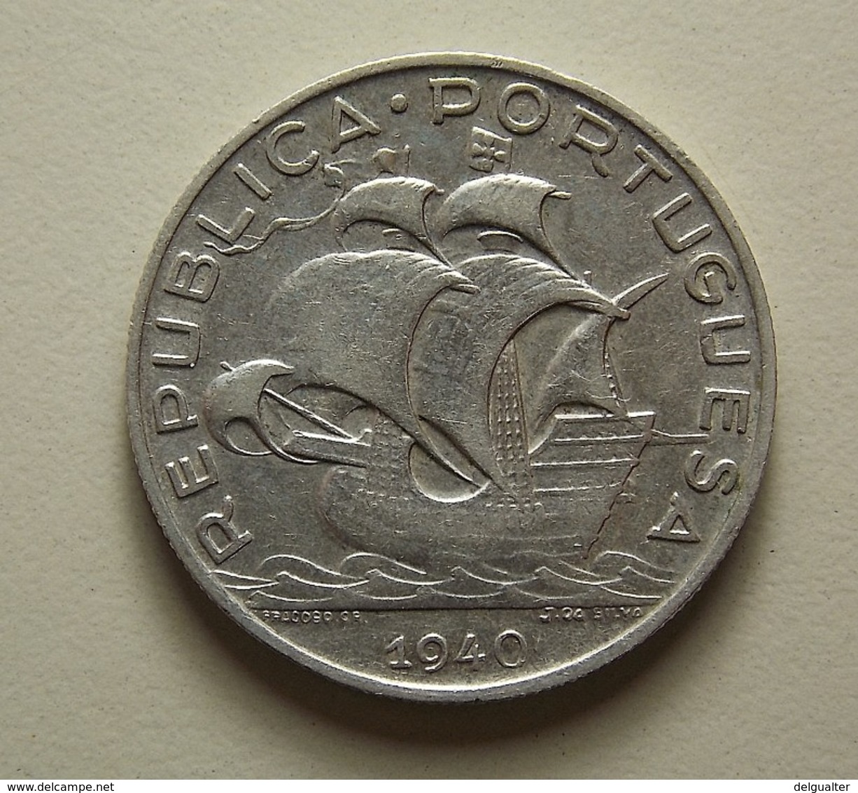 Portugal 5 Escudos 1940 Silver - Portugal