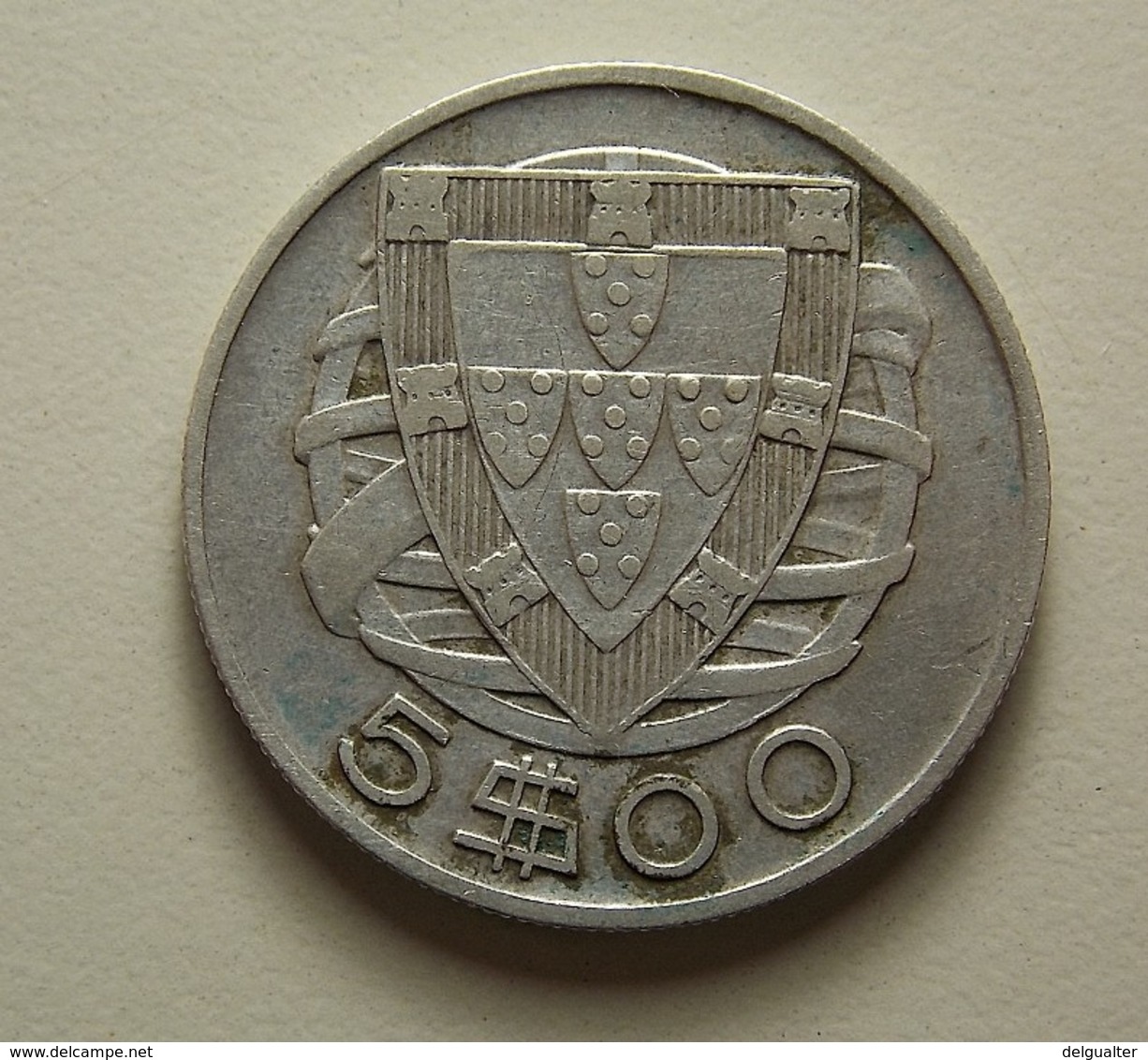 Portugal 5 Escudos 1940 Silver - Portugal