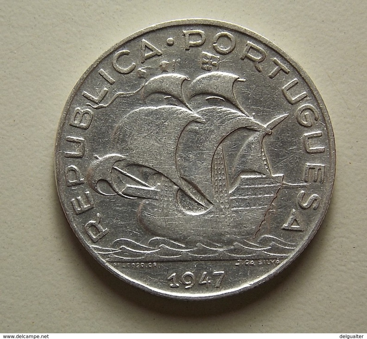 Portugal 5 Escudos 1947 Silver - Portugal