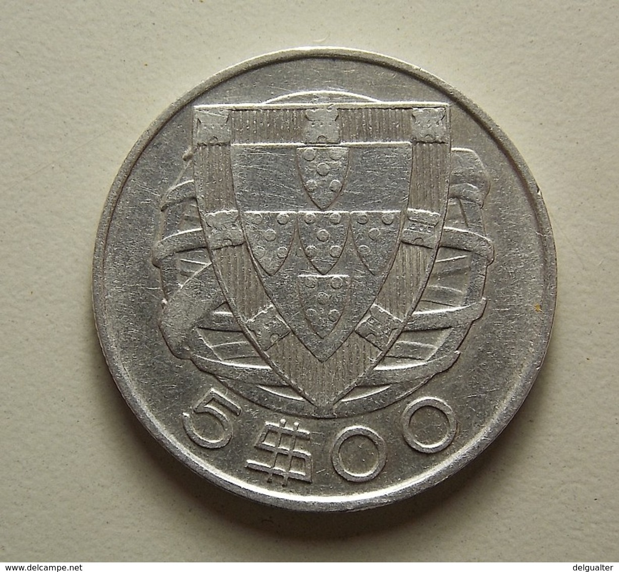 Portugal 5 Escudos 1947 Silver - Portugal