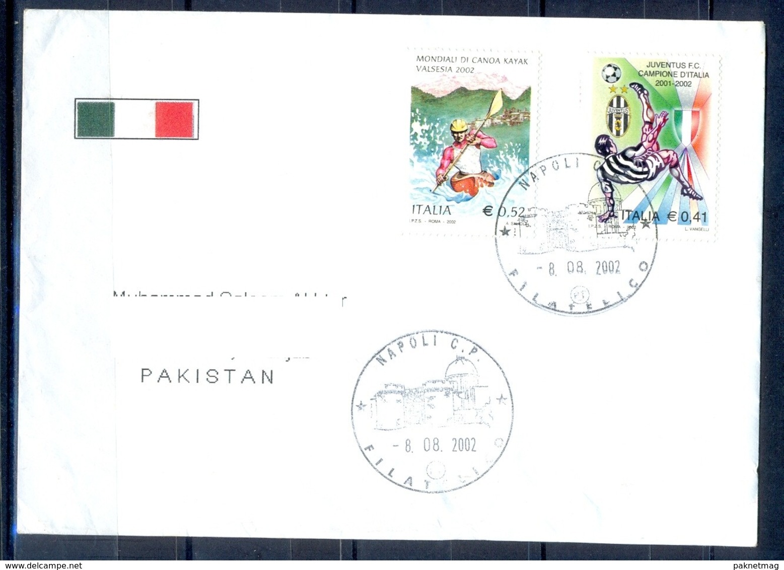 K505- Postal Used Cover. Posted  From Italia Italy To Pakistan. Sports. Games. Football. - Unclassified