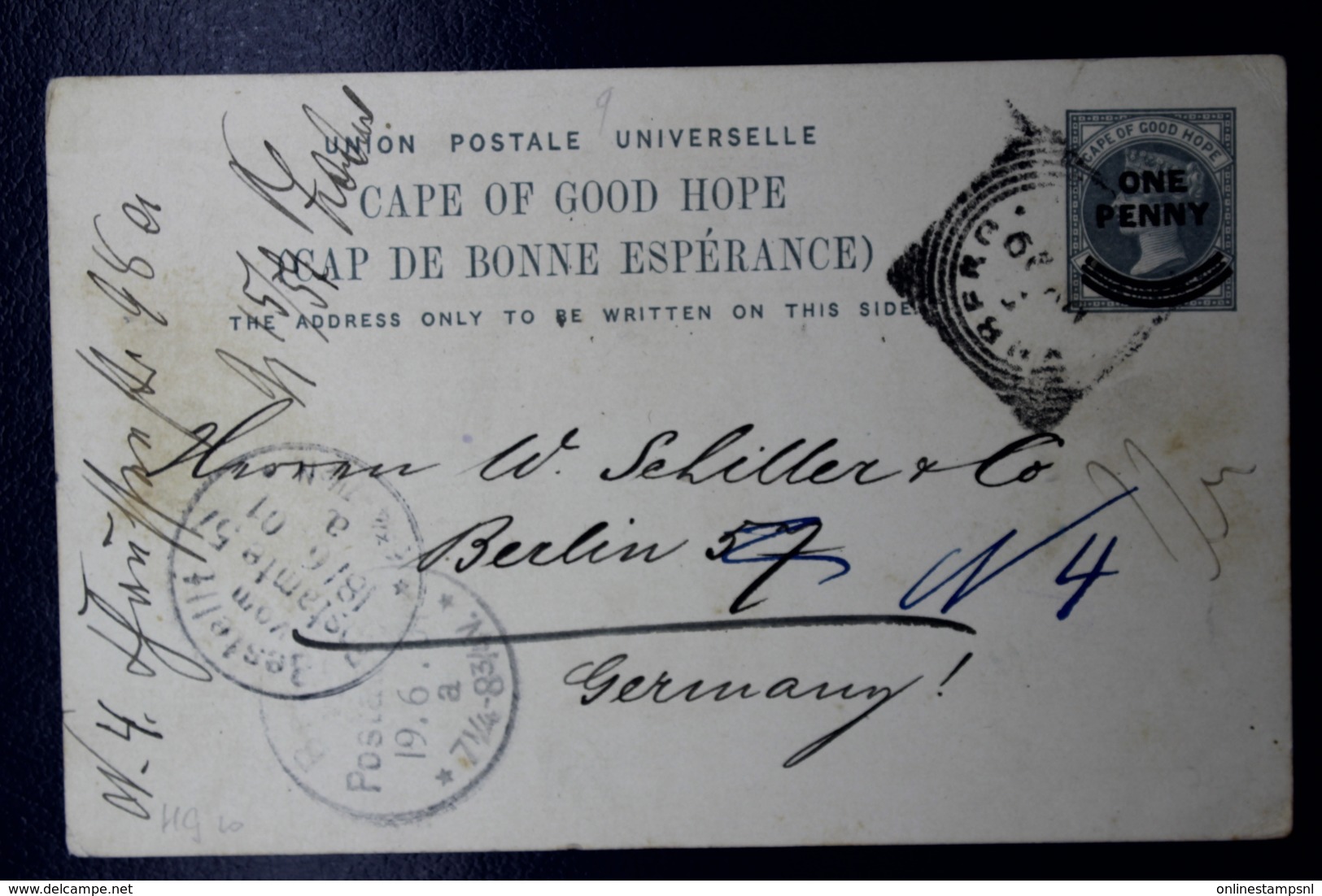 Cape Of Good Hope  Postcard T10 Port Wijnberg -> Berlin 1901 - Capo Di Buona Speranza (1853-1904)