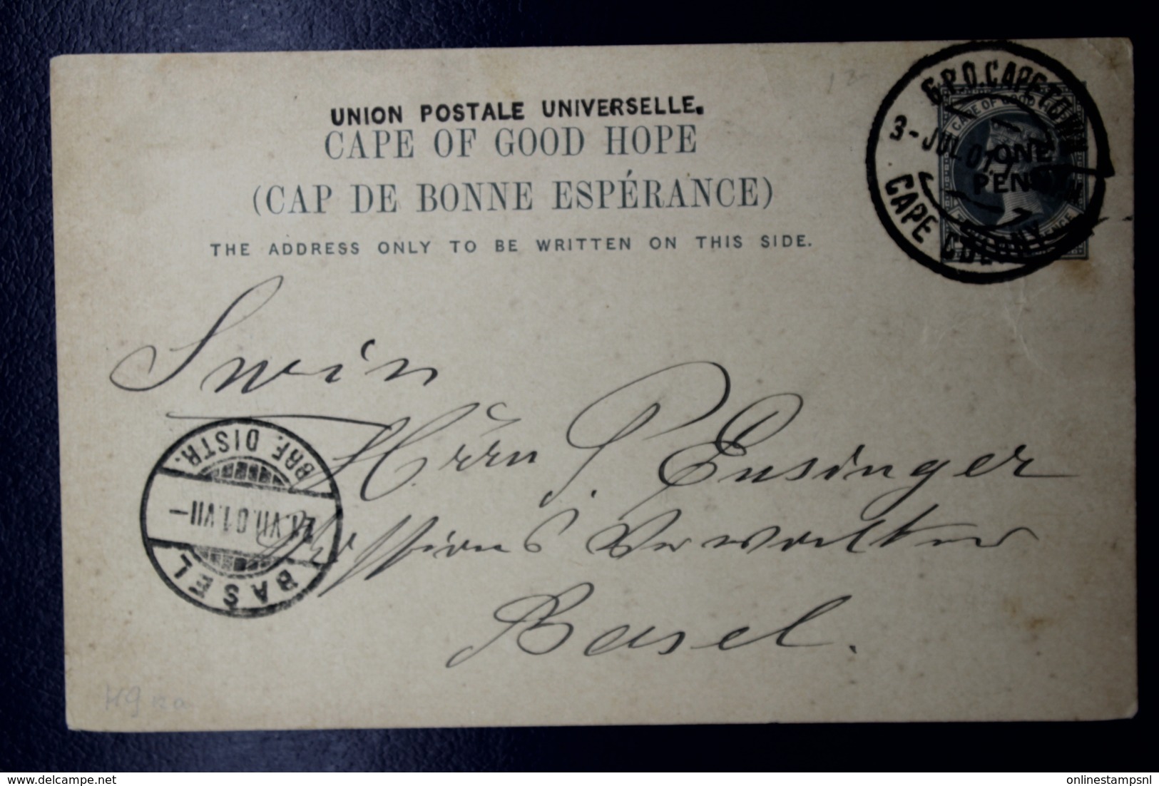 Cape Of Good Hope  Postcard P12  GPO Capetown -> Basel Switserland 1901 - Cape Of Good Hope (1853-1904)