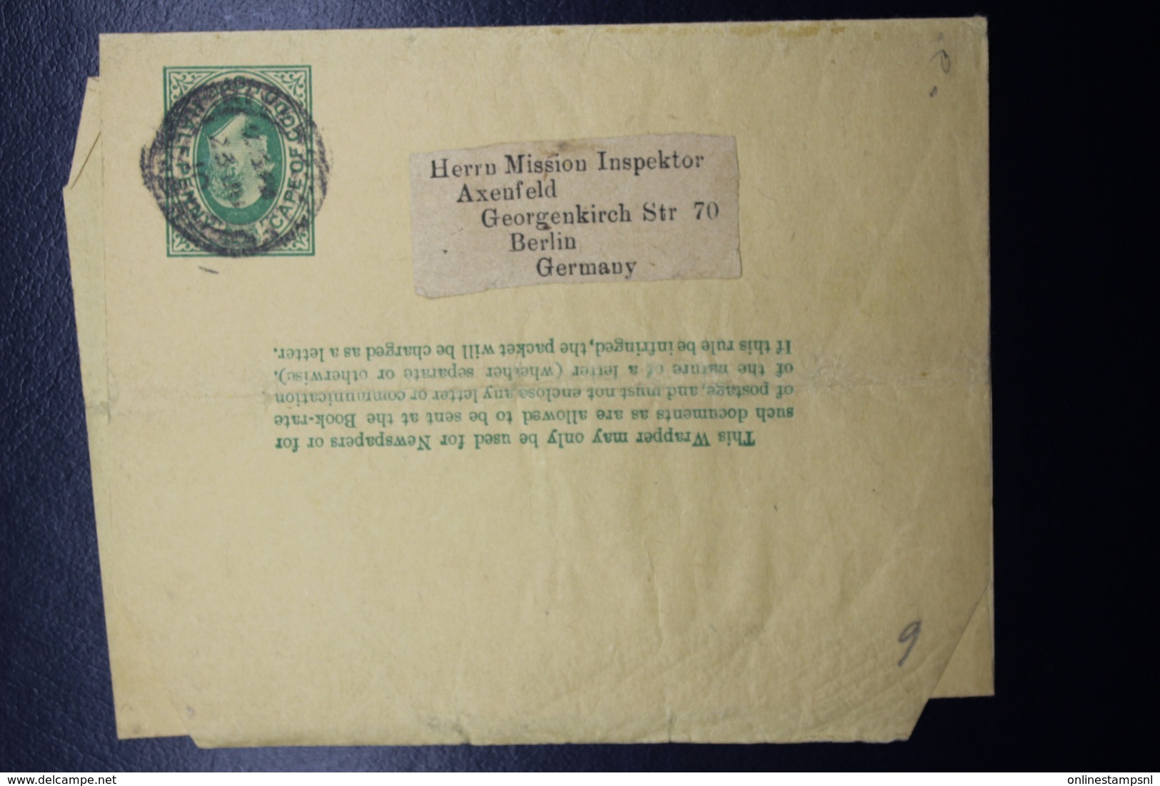 Cape Of Good Hope Newspaper Rapper Berlin Germany - Kap Der Guten Hoffnung (1853-1904)